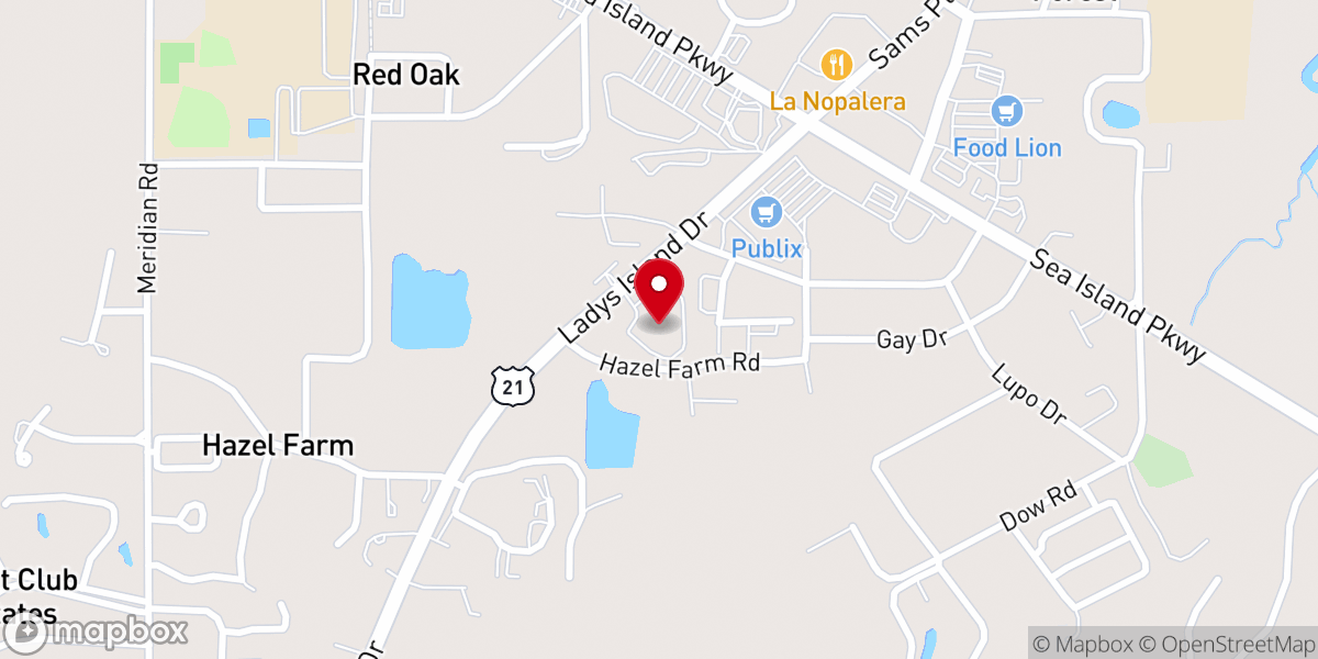 Map showing location of Sea Island Presbyterian Church