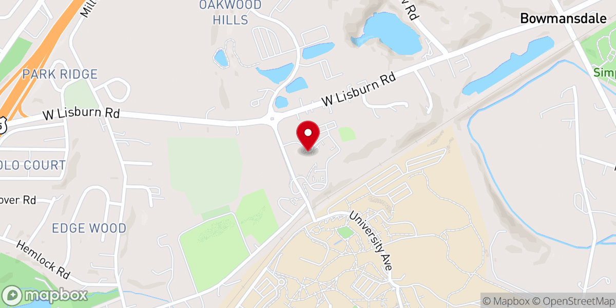Map showing location of Grantham Brethren In Christ