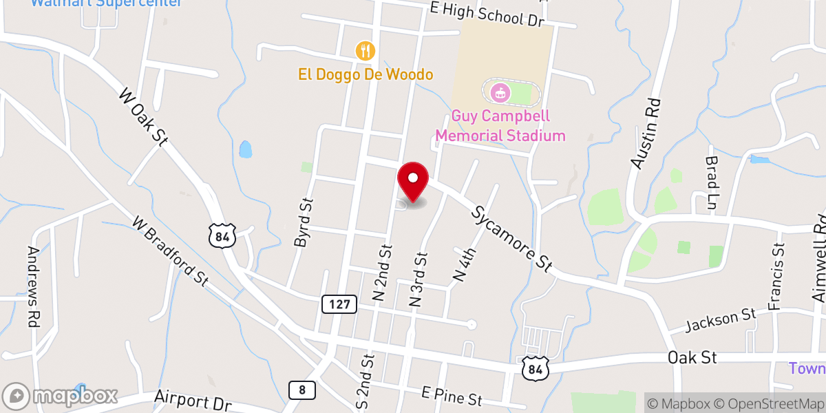 Map showing location of St Mary Catholic Church