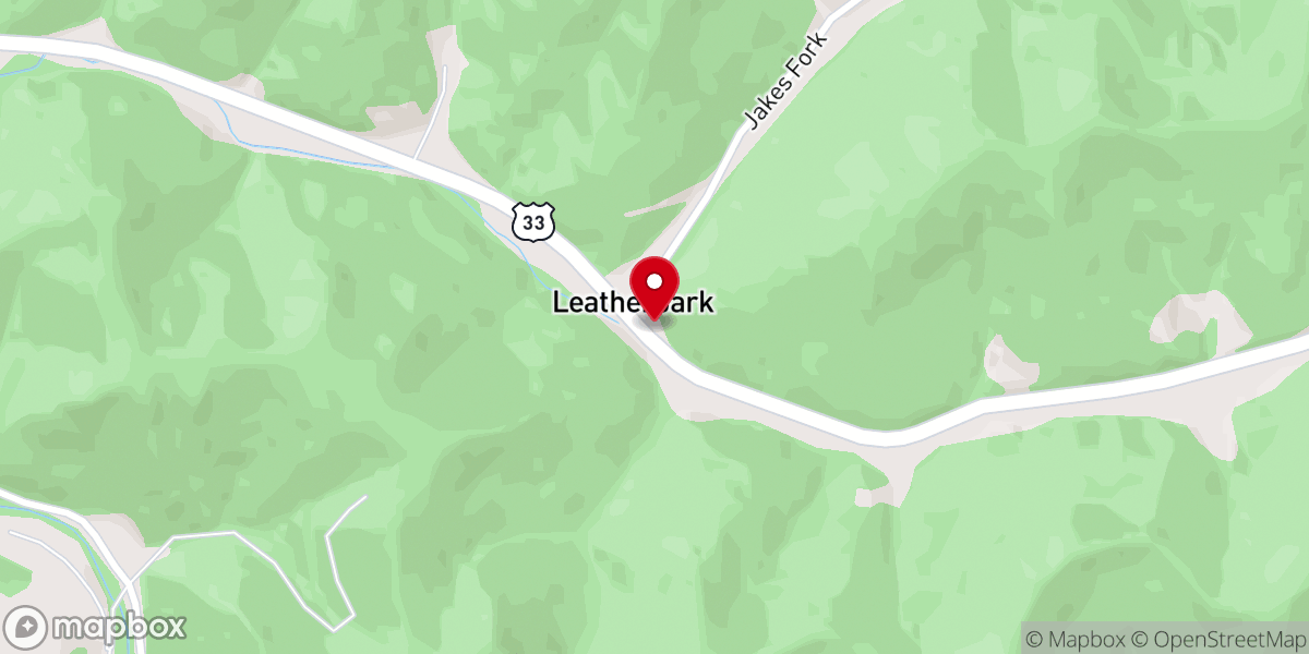 Map showing location of Leatherbark Church