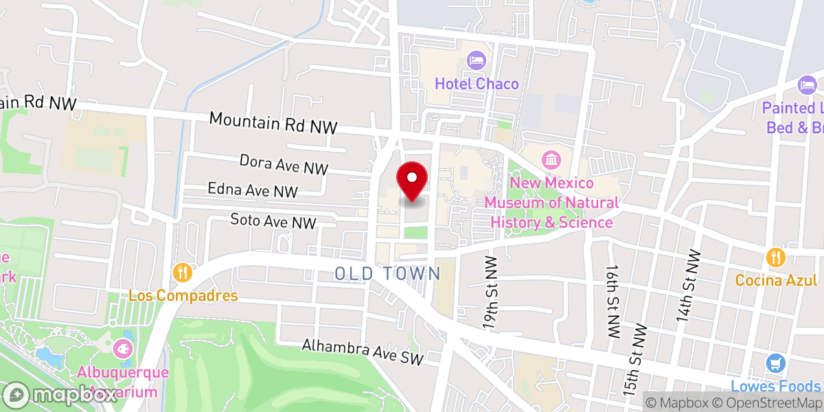 Map showing location of San Felipe de Neri Church