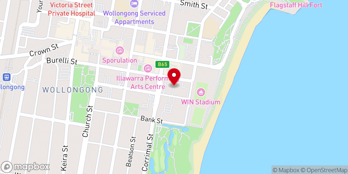 Map showing location of Wollongong Salvation Army Kids