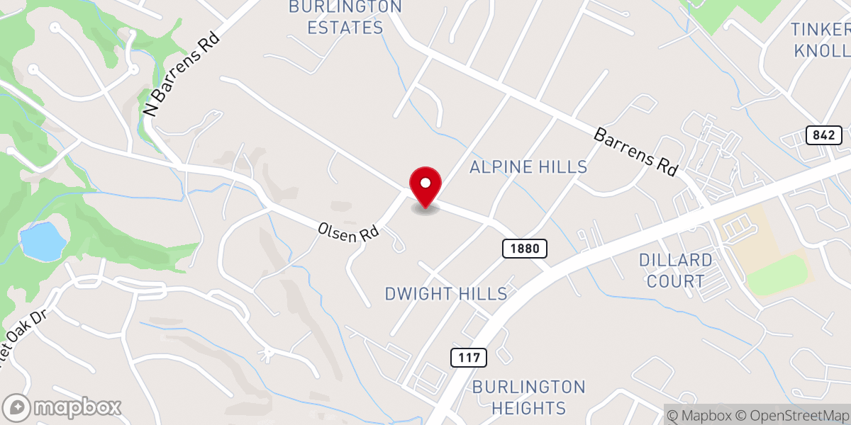 Map showing location of Green Ridge Presbyterian Church