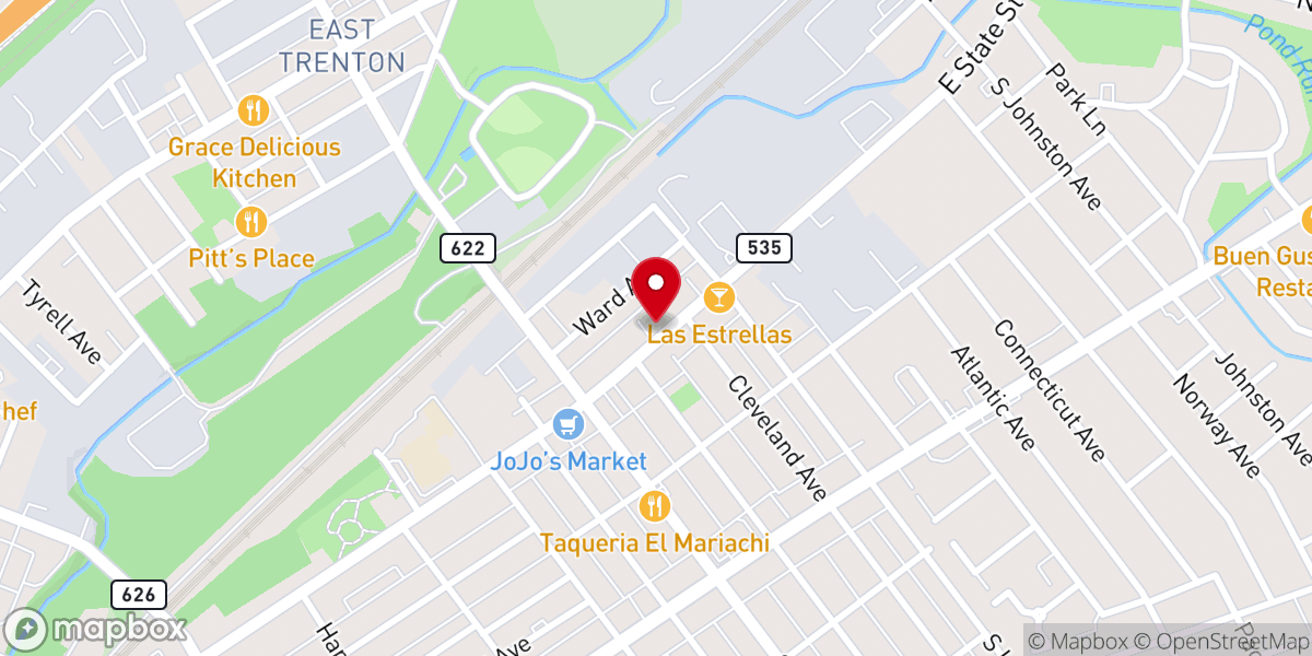 Map showing location of Rehoboth Pentecostal Church