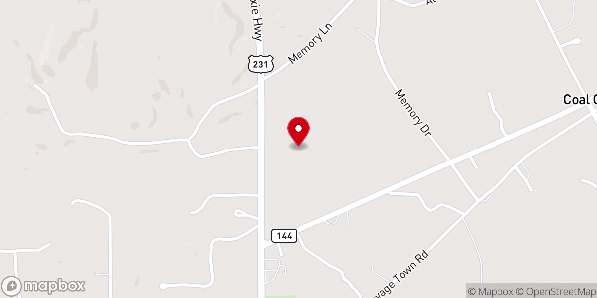Map showing location of Pentecostals of Pell City