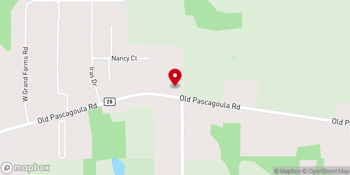 Map showing location of Grand Bay Church
