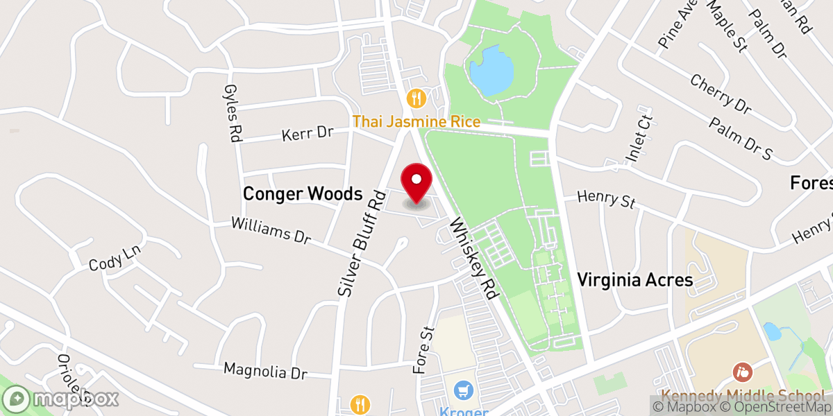 Map showing location of South Aiken Presbyterian Church