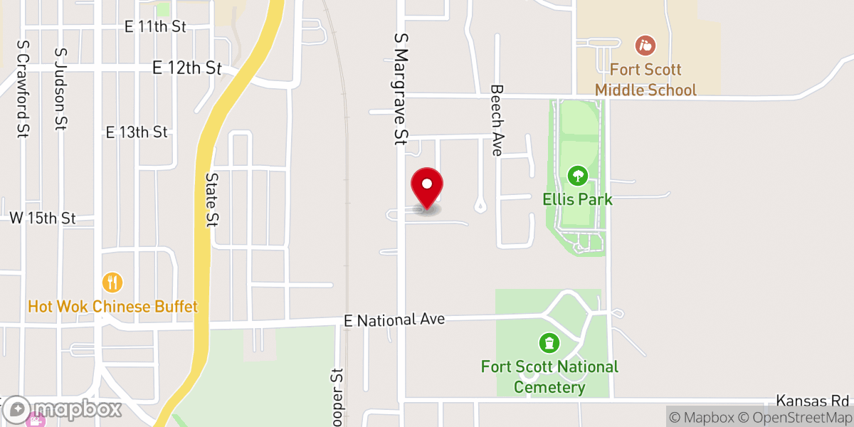 Map showing location of Fort Scott Brethren Church