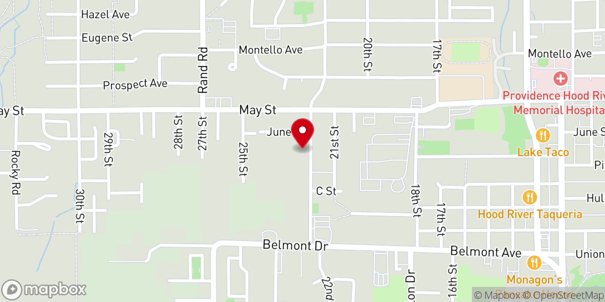 Map showing location of Hood River Seventh-day Adventist Community Service Center