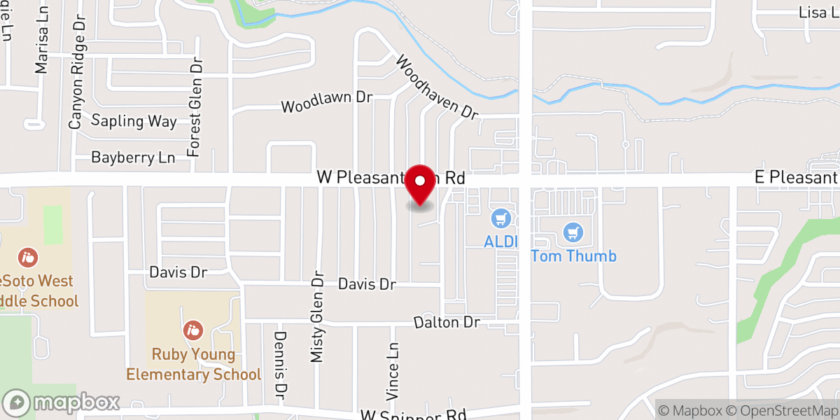 Map showing location of De Soto Presbyterian Church