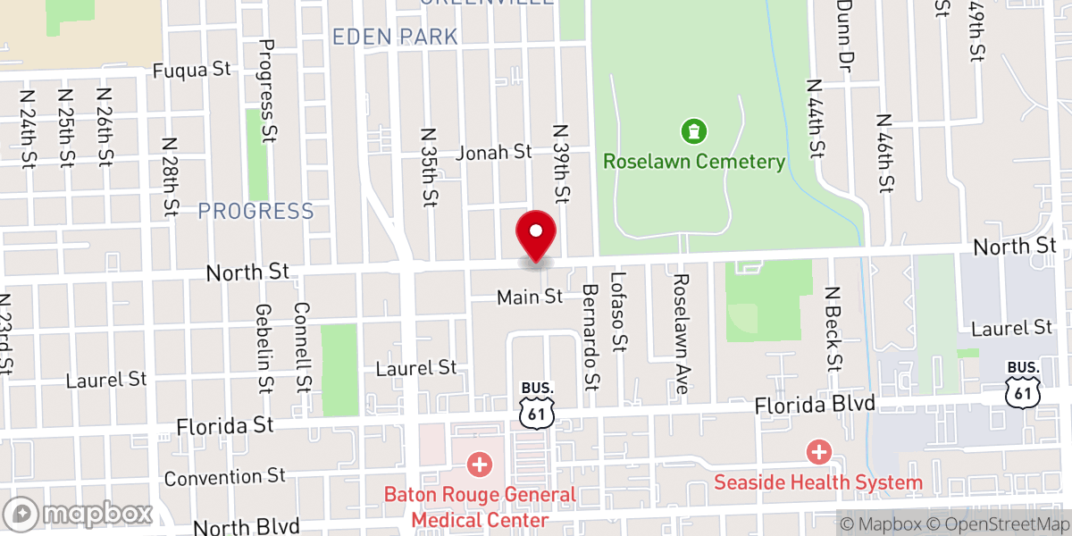 Map showing location of True Light Baptist Church