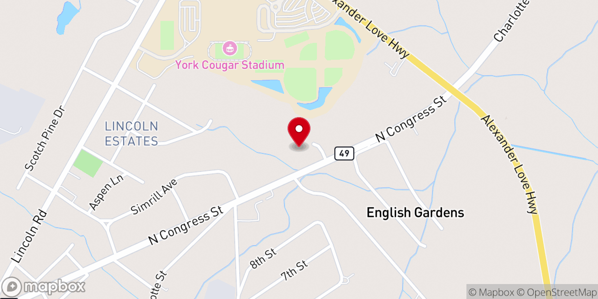 Map showing location of Bright Light Freewill Baptist Church
