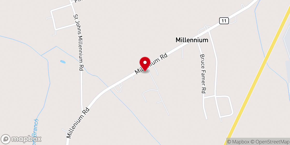 Map showing location of Millennium Pentecostal Church