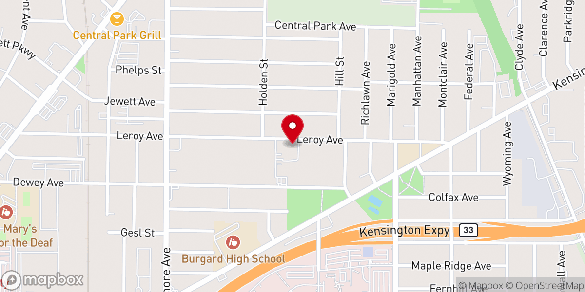 Map showing location of Blessed Trinity