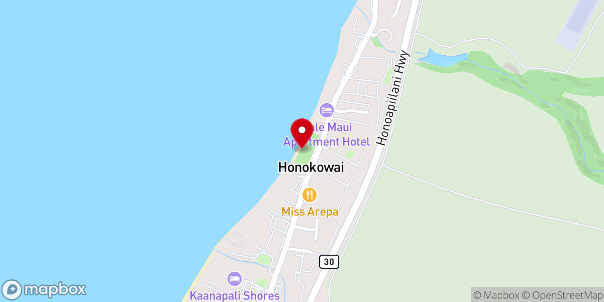 Map showing location of Honokōwai Beach Park