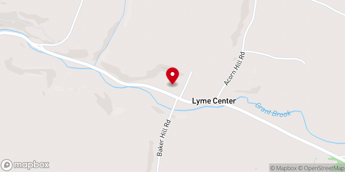 Map showing location of First Baptist Church of Lyme Center