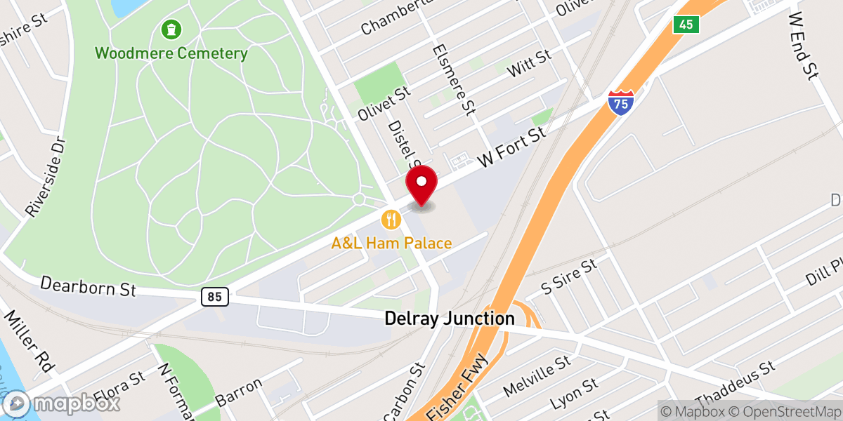 Map showing location of Trinity-Saint Mark's United Church of Christ