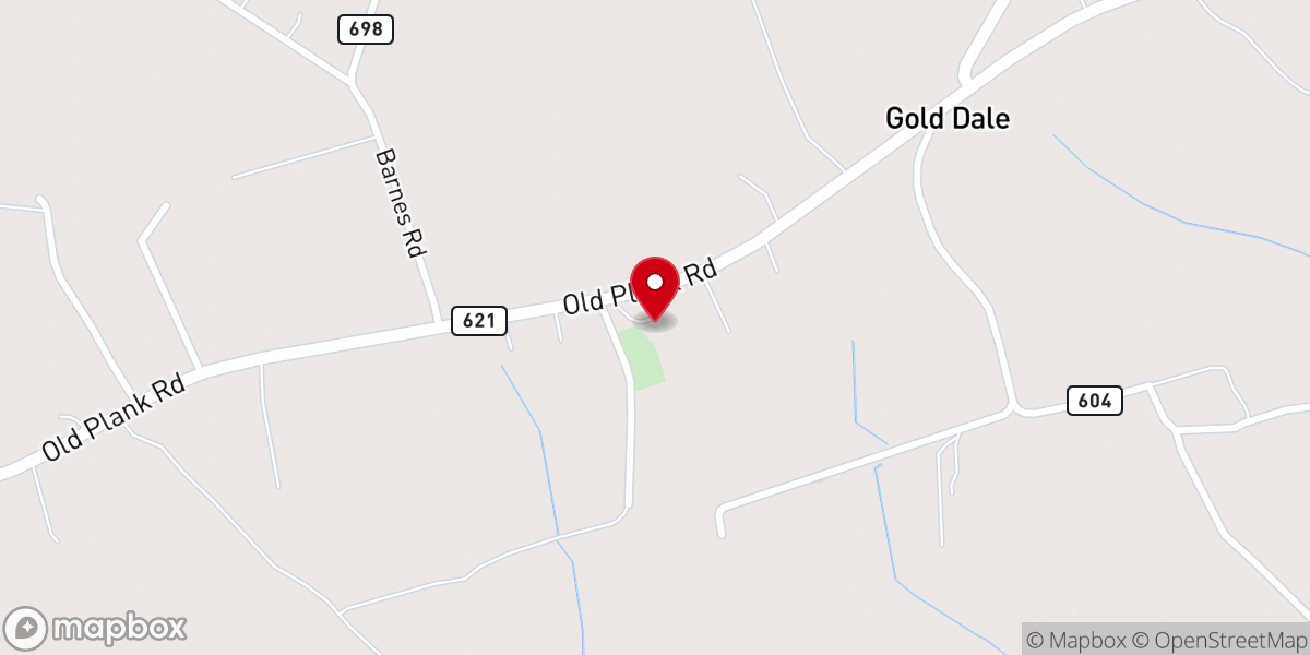 Map showing location of New Hope Baptist Church