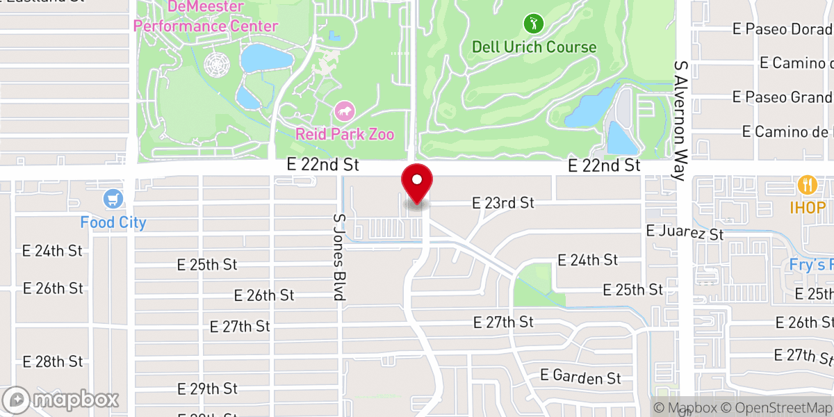Map showing location of Passion Church Tucson
