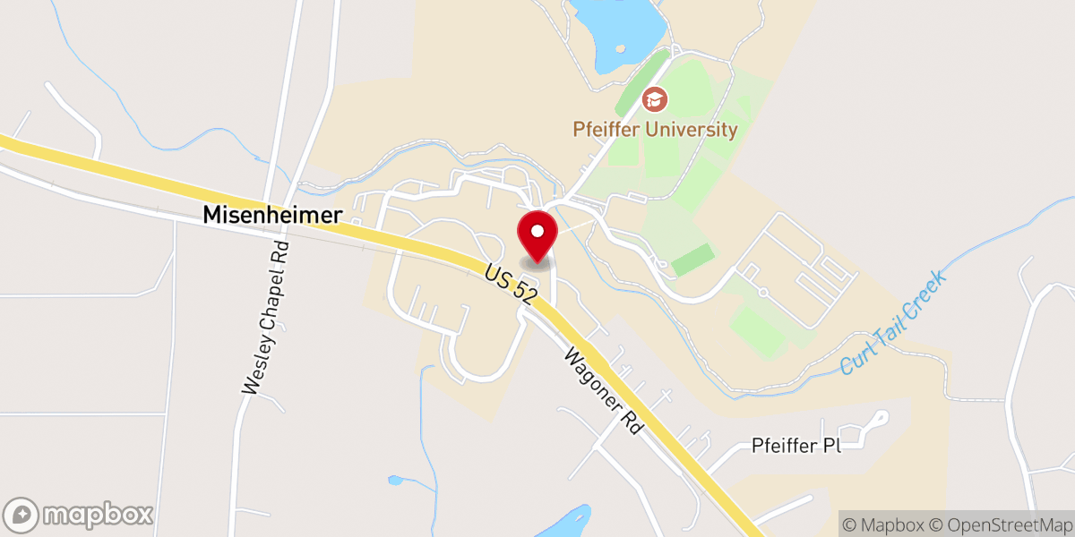 Map showing location of Henry Pfeiffer Chapel