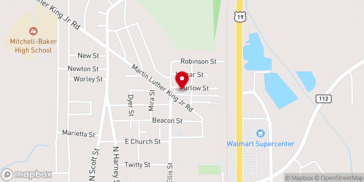 Map showing location of Walker Street Church of God