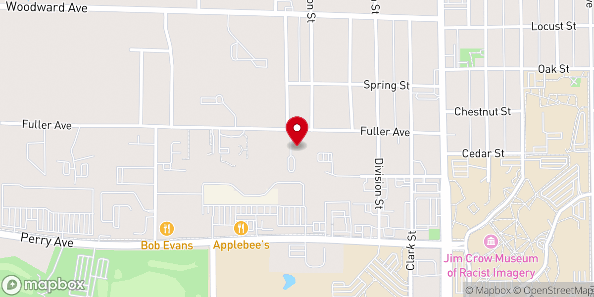 Map showing location of Parklane Apartments