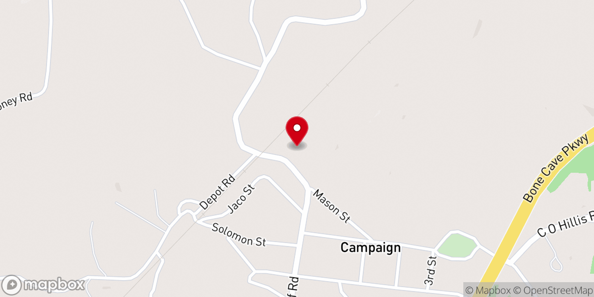 Map showing location of Campaign Church of Christ