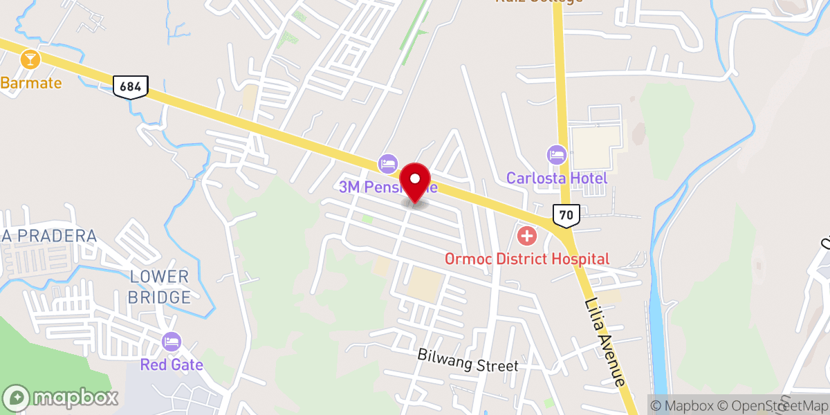 Map showing location of Ormoc Christian Fellowship