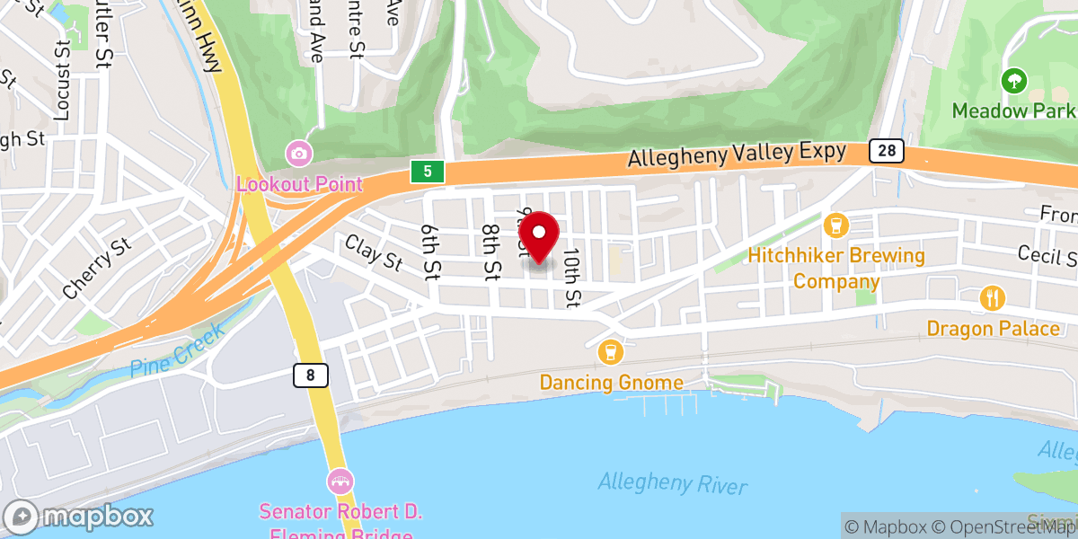 Map showing location of Madonna of Jerusalem Church