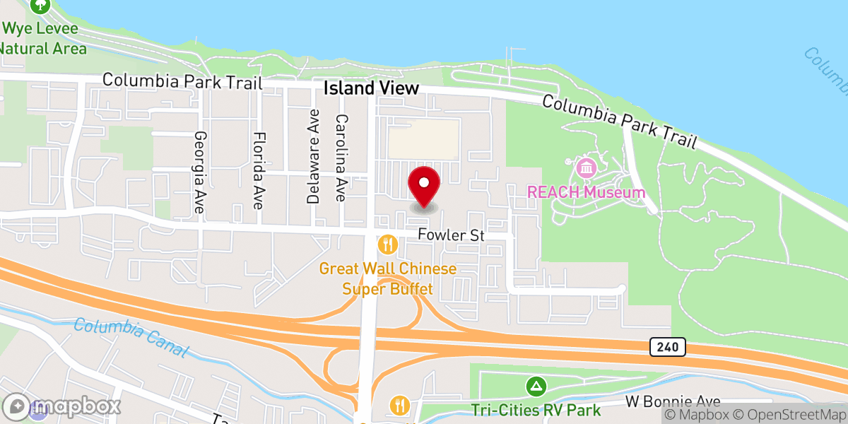 Map showing location of Tri-Cities church of Christ
