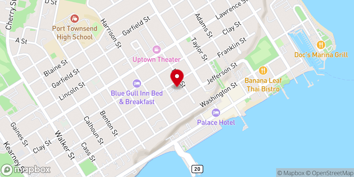 Map showing location of First Presbyterian Church of Port Townsend