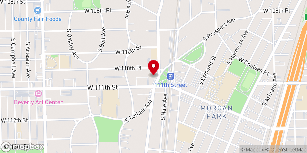 Map showing location of Morgan Park Presbyterian Church