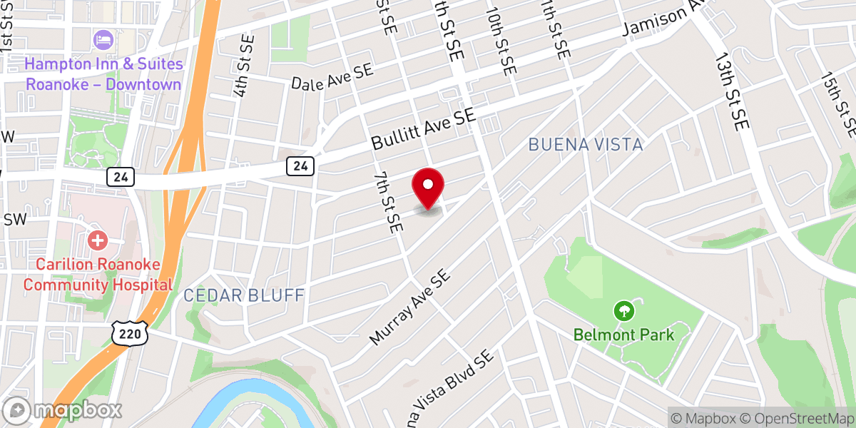 Map showing location of Grandview Heights Church of the Nazarene
