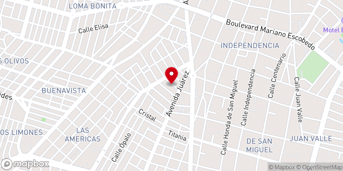 Map showing location of Templo de La Lupita