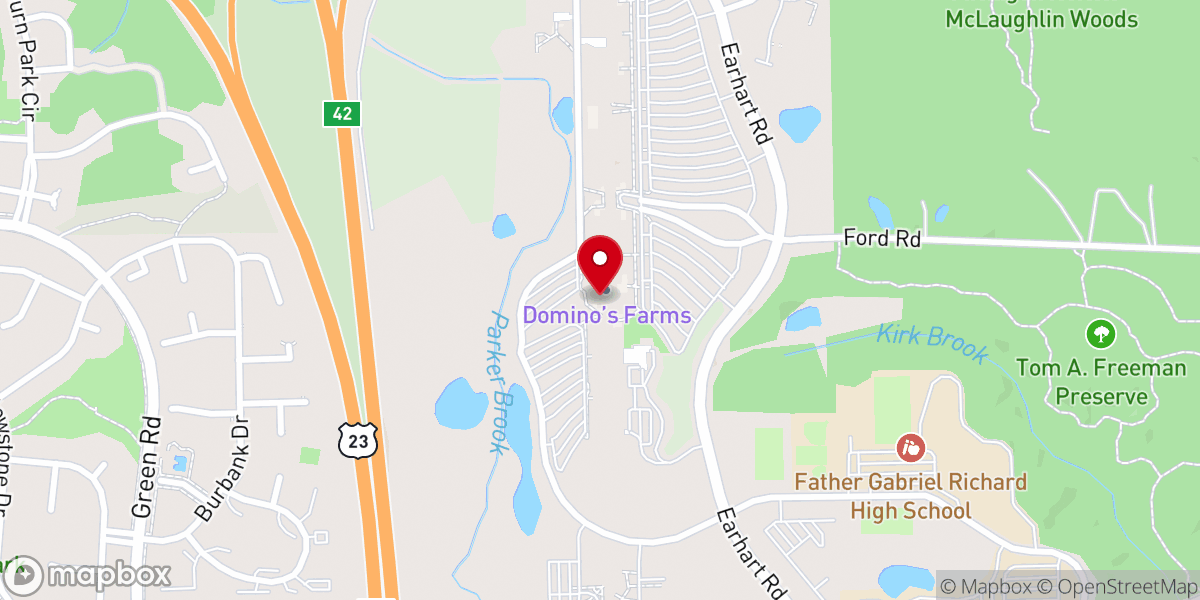 Map showing location of Ave Maria University Chapel at Dominos Farms