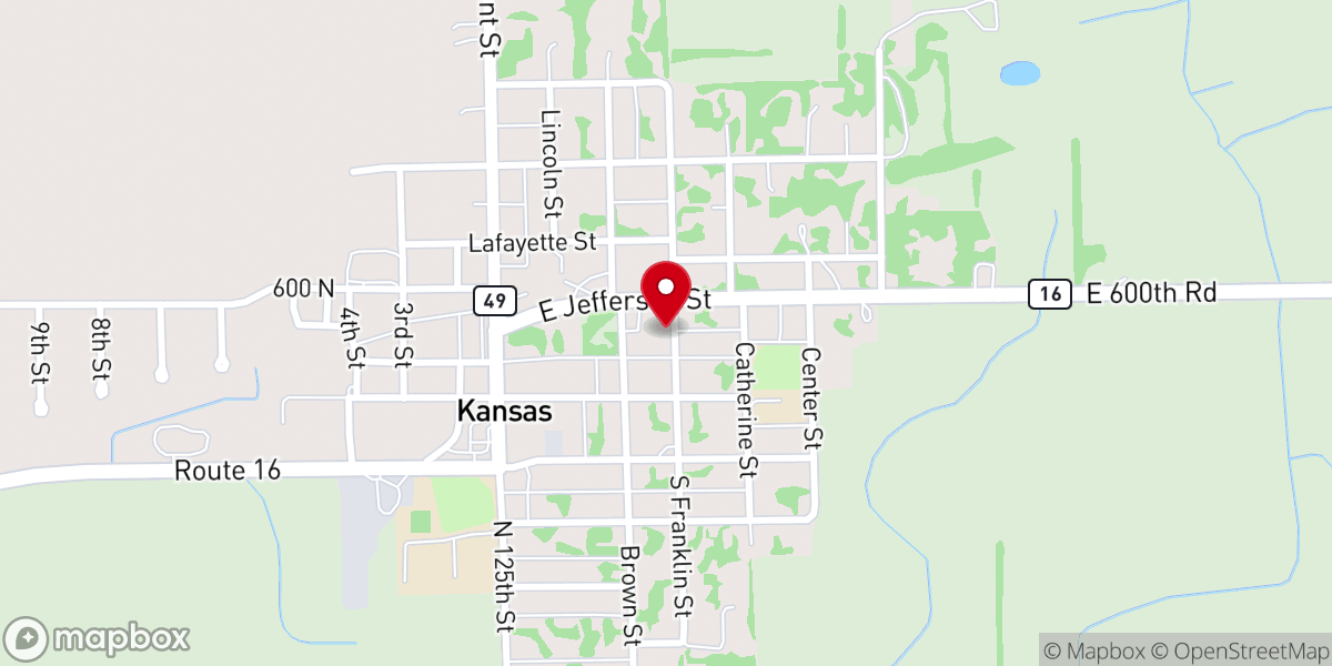 Map showing location of Kansas Christian Church