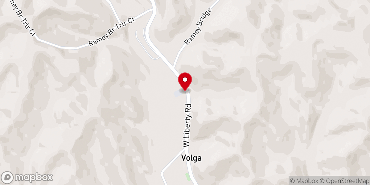 Map showing location of Ramey Branch Gospel Church