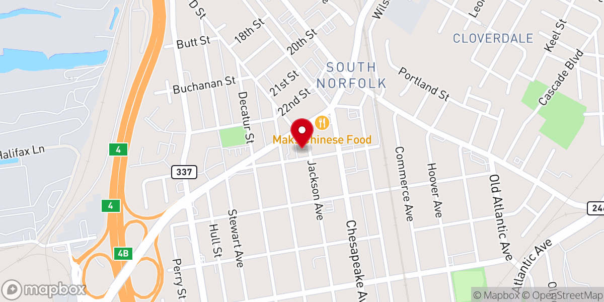 Map showing location of South Norfolk Christian Church