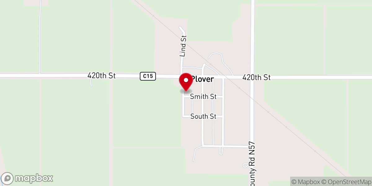 Map showing location of Hope United Methodist Church