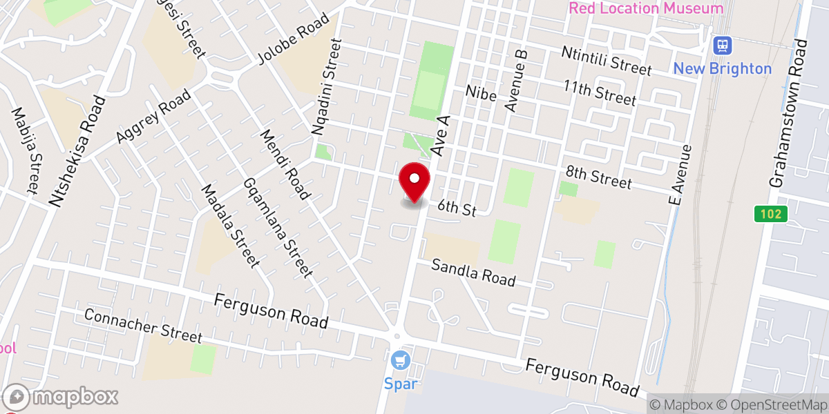 Map showing location of Bantu Church of Christ