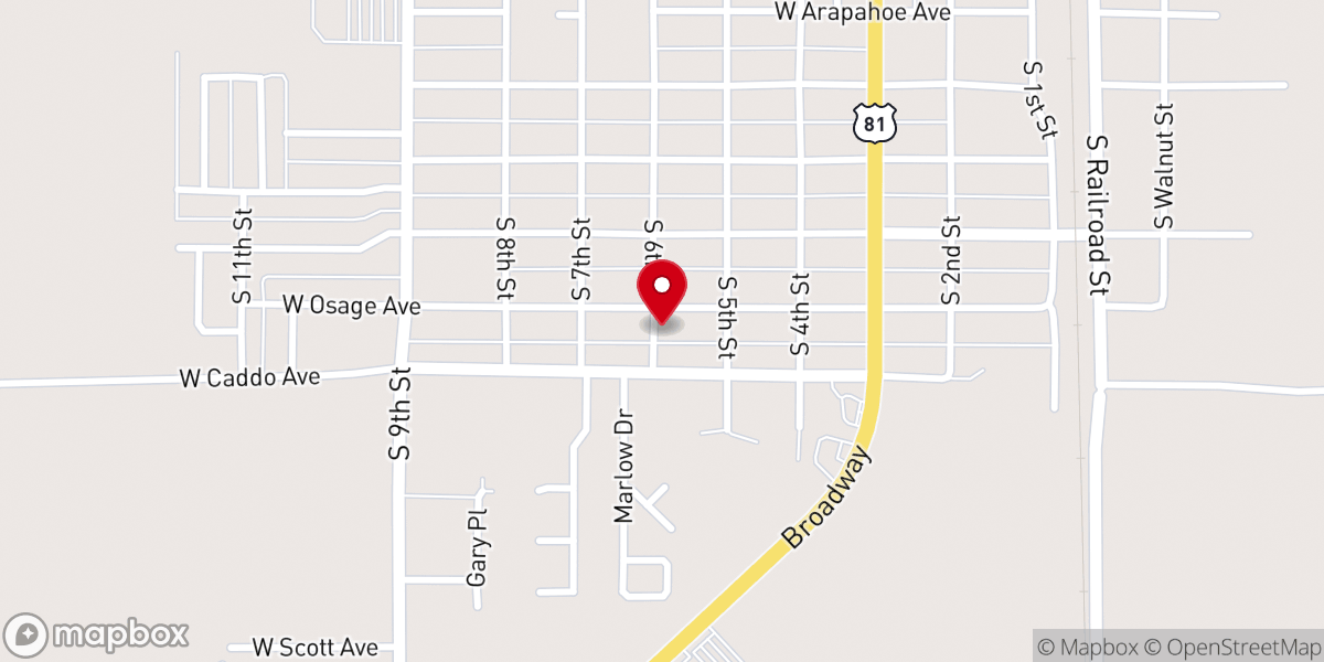Map showing location of Assembly-God First Parsonage