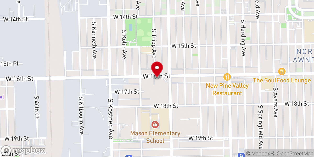 Map showing location of Saint Titus Baptist Church