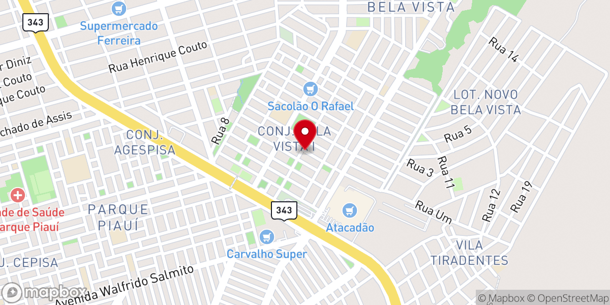 Map showing location of Igreja Batista no Bela Vista