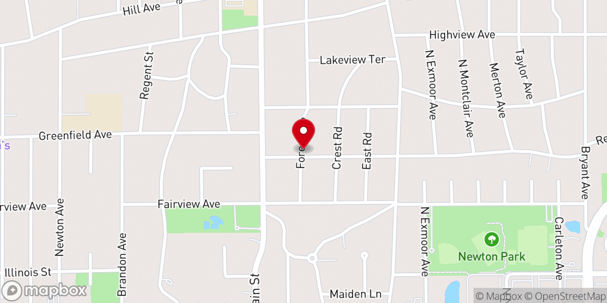 Map showing location of Glen Ellyn Bible Church