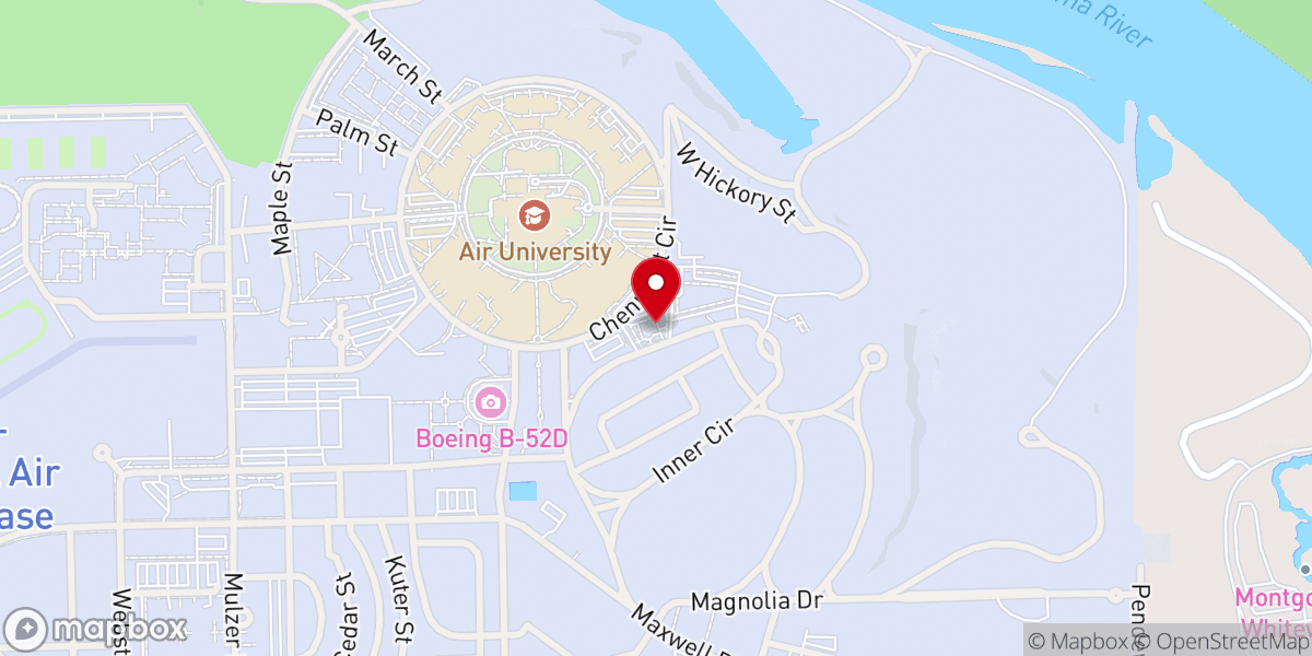 Map showing location of Maxwell AFB Faith Chapel