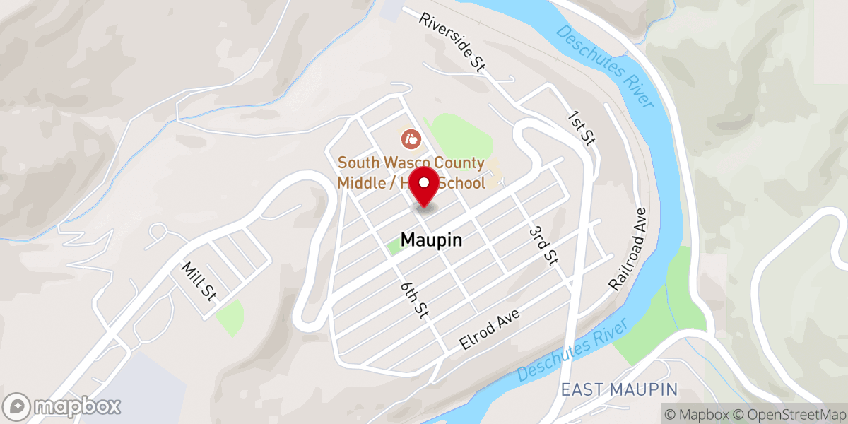 Map showing location of Maupin Community Evangelical