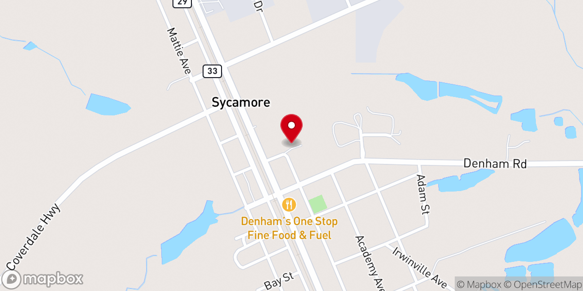 Map showing location of Zion Hope Church