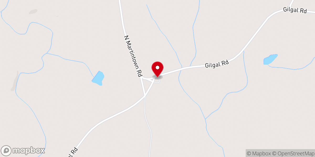 Map showing location of Gilgal Church