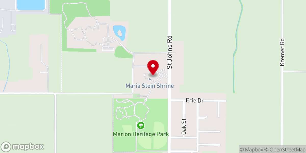 Map showing location of Retreat House of The Relic Shrine of Maria Stein