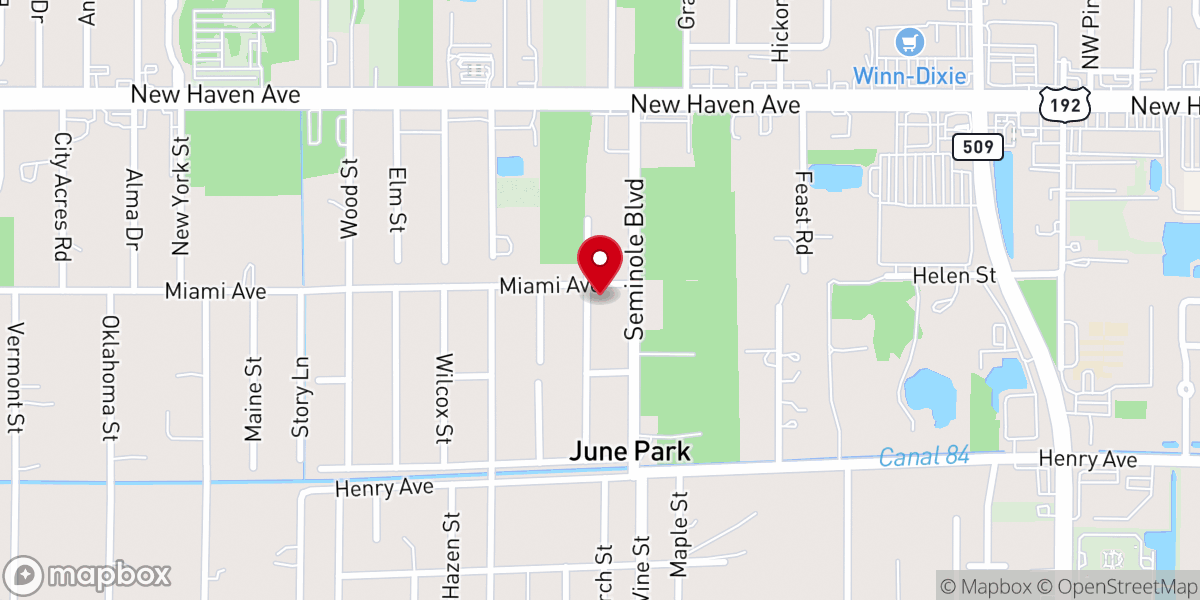 Map showing location of June Park Fellowship